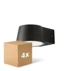 Mehrfachpackung 4x D'Lite Wandleuchte Lira Schwarz 7W 600lm 830  | IP54