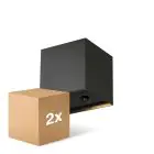 Doppelpack D'Lite LED Wandleuchte Elingen Aluminium Schwarz 2.9W 170lm - 830  | Batteriebetrieben - Lichtsensor