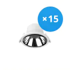 Lot 15x Spot encastrable LED 9W 1100lm 60D - 840  | 145mm - Alu Réflecteur - UGR 